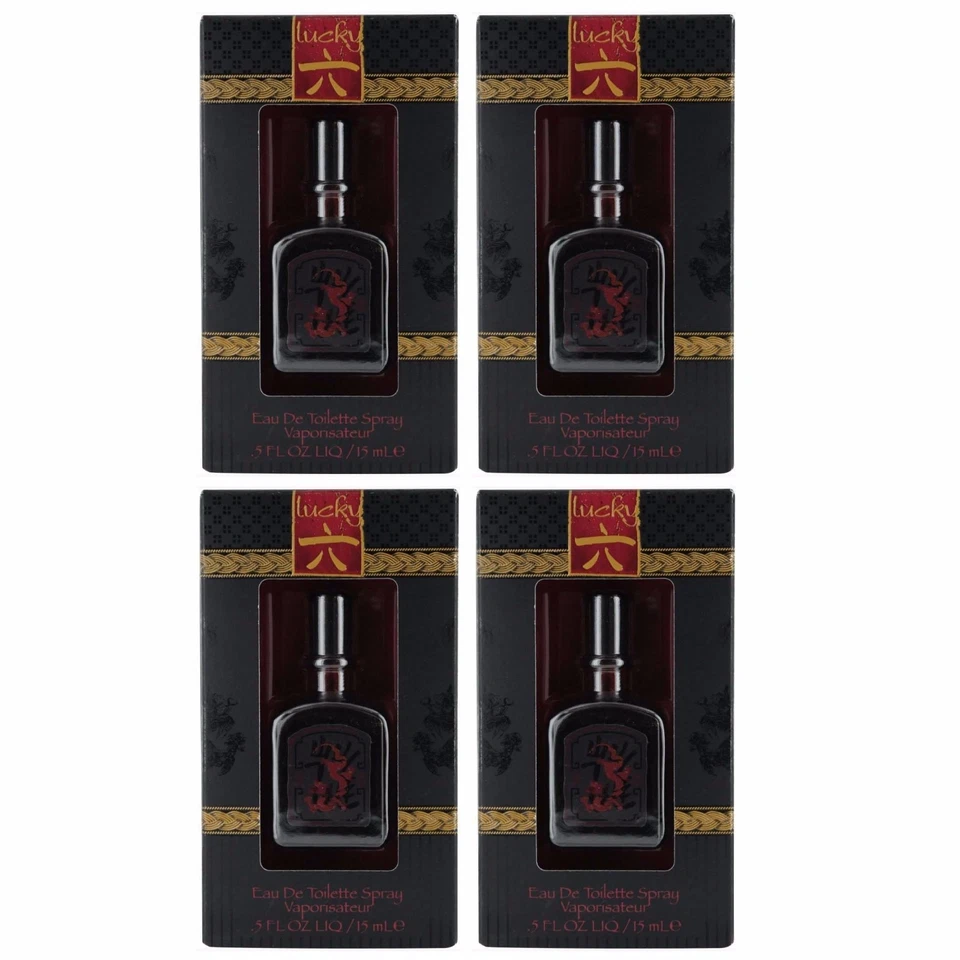 Lote de 4 Lucky Number 6 no #6 15 ml 0,5 oz spray nuevo inodoro PERFUME COLONIA HOMBRE Foto 1 de 1