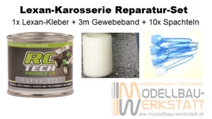 Lexan Reparatur Set Kleber Gewebeband Spachteln für RC Karosserie Lexankleber - Bild 1 von 1