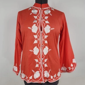 Blusa túnica vintage años 60 Rosas artesanales floral bordada para mujer 10 - Imagen 1 de 8