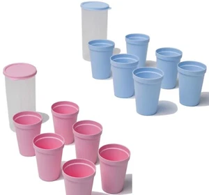 Premium Plastic Drinking Cups 7oz Picnic & Party Disposable Glasses Set 6 - Picture 1 of 9
