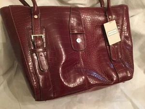 Merona Women's Tote Laptop Bag work tote with Organizer Pockets- Dark Red  - Picture 1 of 6
