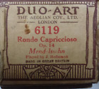 DUO-ART  ROLL MENDELSSOHN&#39;S RONDO CAPRICCIOSO. Op. 14.  PLAYED BY JOSEF HOFMANN
