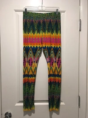 Nuevo Con Etiquetas Derek Corazón Neón Estampado Azteca Leggings Grandes Foto 1 de 2