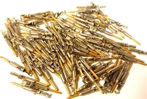 100pcs LOT AMP 66593-2 MULTIMATE VI CONTACT PIN SOCKET ASSY 20-24AWG GOLD CRIMP - Picture 1 of 2