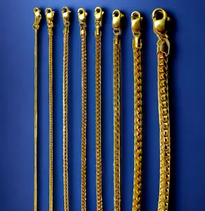 14K Yellow Gold SOLID Franco Round Box Bracelet Chain Real Gold 1mm-5mm 7"-9" - Picture 1 of 9