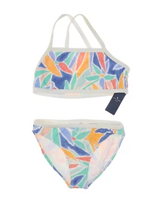 Abercrombie L33410 Kids Multi Printed Color-Block Bandeau Swim Set Size 13/14 - Picture 1 of 6