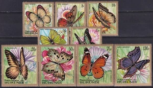 Burundi 1968 Yvert A 82/90 fauna insectos mariposas MNH VF - Imagen 1 de 1