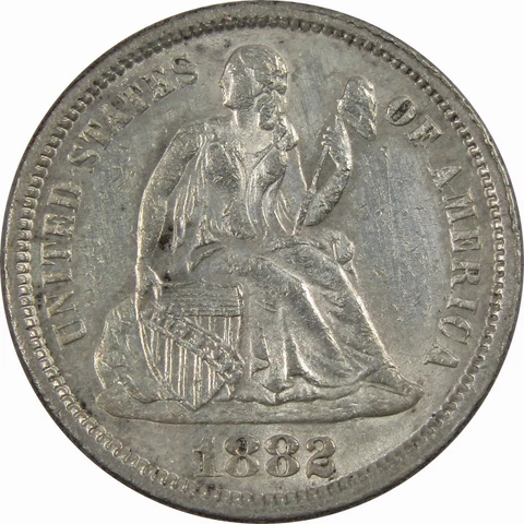 1882 Seated Liberty Dime Borderline Uncirculated Details SKU:I4341 Cover