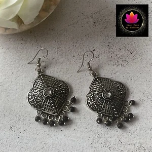 New Indian Oxidised Silver Plated Earrings Jewellery - Picture 1 of 10