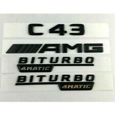 Benz C43 AMG BITURBO 4MATIC negro brillantes letras emblema pegatina emblema logotipo