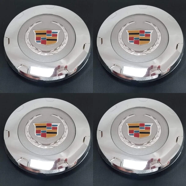 4X. 2007-2014 CADILLAC ESCALADE COLORED CREST 22" WHEEL CENTER CAPS 9597355 - Image 1 of 1