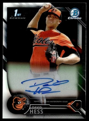 2016 Bowman Chrome Prospects Autographs David Hess Auto Baltimore Orioles - Image 1 of 2