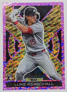 Aggiornamento Topps 2025 LUKE KEASCHALL RC nero oro ROSA FOIL Twins Rookie PR:1000~ - Foto 1 di 2