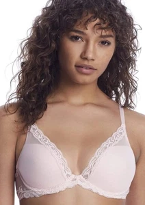 NWT NATORI Feathers T Shirt Bra Sheer Pink Size 32C - Picture 1 of 3