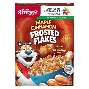 Exclusive Kellogg’s Frosted Flakes Maple Cinnamon Flavor Cereal Breakfast 350g - Picture 1 of 1