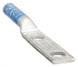 (Qty 20) Burndy Lug YA6C2TC38, Compression Two Hole #6 AWG BLUE - Long - Picture 1 of 2
