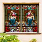 3D Color Angel N337 Window Film Print Sticker Cling Stained Glass UV Block Amy