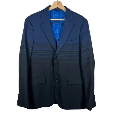 Abrigo deportivo Robert Graham para hombre Blazer 40 calce clásico lana rayas ombre azul marino Foto 1 de 4