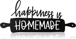 Kitchen Wall Art Decor Happiness Is Homemade Metal Sign Rustic Farmhouse Kitchen - Picture 1 of 12