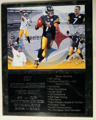 Ben Roethlisberger- Pittsburgh Steelers statistics plaque - New Lower Pricing!! Cover