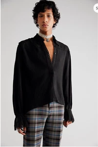 NWT- Free People Black Laura Henley - L - Picture 1 of 9