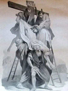 Jesus am Kreuz Große Litho 28 L. TURGIS Jeune Paris New York  - Bild 1 von 7