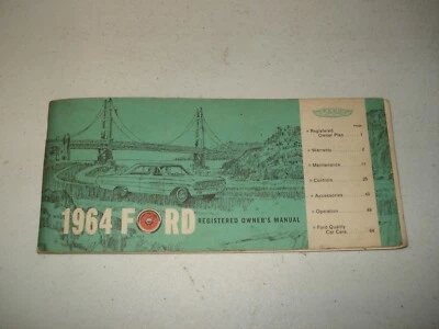 Ford 1964 manual del propietario original guantera libro Galaxy500 Foto 1 de 2