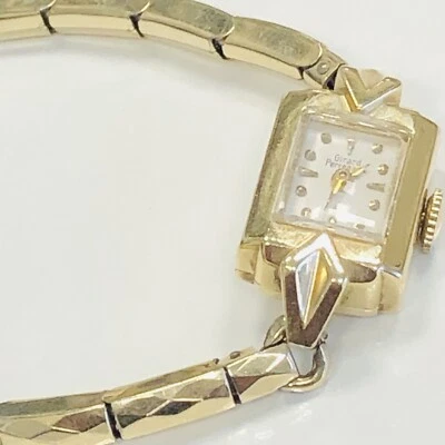 Reloj Girard Perregaux Vintage Cuerda Manual 17 Joyas Oro Amarillo 14K Sólido Damas Foto 1 de 4