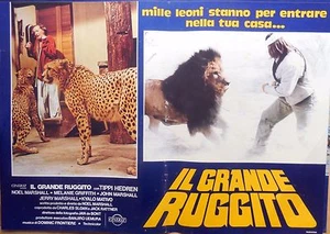 LOTTO SET 9 FOTOBUSTE LOBBYCARD IL GRANDE RUGGITO ROAR HEDREN GRIFFITH AVVENTURA - Picture 1 of 9