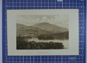 Derwentwater England 1895 Antique Book Plate 1800s Print Heavy Paper - Picture 1 of 1