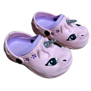 Baby Girl Toddler Pink Magical Unicorn Slip On Clogs Shoes Toddler Baby Size 4-5