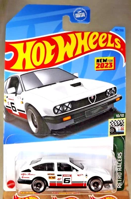 2023 Hot Wheels #185 Retro Racers 10/10 ALFA ROMEO GTV6 3.0 White w/Chrome Rims - Image 1 of 4