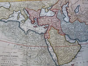 Monte Esmeralda África Imperio Otomano Arabia Persia 1777 Bowen folio mapa a mano color - Imagen 1 de 4