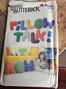 VINTAGE BUTTERICK ALAPHABET PILLOW CRAFT PATTERN 6040 SIZE 13" - Picture 1 of 2