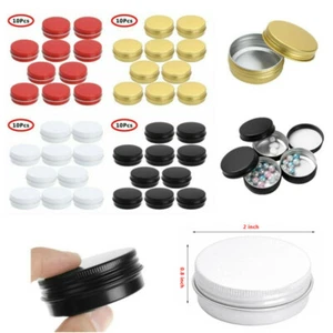10Pcs 30ml Aluminum Tin Jars Round Cans Screw Top Candle Container Cosmetic Case - Picture 1 of 43