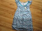 Studio M Small Blue Floral Lined Cotton/Silk Embellished Mini Dress So. Cute NWT