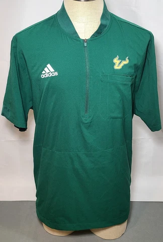 Adidas Aeroready South Florida Bulls 1/4 Zip Jacket Dark Green Men's Large Used Cover