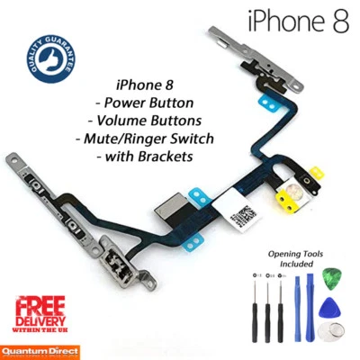 iPhone 8, SE Power Volume Mute Ringer Buttons Camera Flash w/Brackets W/Tools - Image 1 of 4