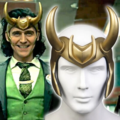Loki Helmet  Crown Horns Costume Props  PVC Cosplay Headgear Adult Headwear - Image 1 of 4