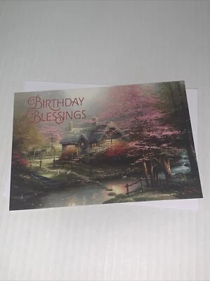 Hallmark DaySpring Thomas Kinkade Birthday Card: Bless Peace Joy Psalm 29:11