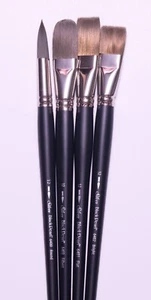 4 pc Black Pearl Set Size 12 flat,brght,round,filbert List $140.00 NOW $29.95 - Picture 1 of 1