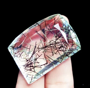Loose Gemstone 94.20 Ct Rutilated Quartz Certified Transparent Fancy Shape Gem - Picture 1 of 6