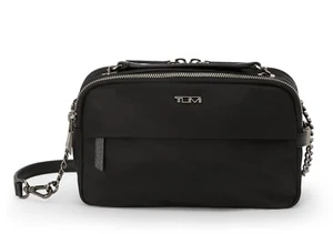 NEW Tumi Voyageur COLETTE 8.25” Nylon Crossbody Bag - BLACK w/ GUNMETAL - Picture 1 of 6