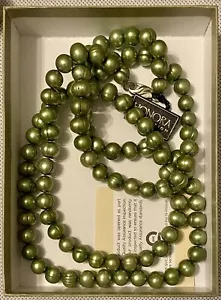 Honora Collection Green Freshwater Cultured Pearl Necklace/Earrings Boxed - Picture 1 of 11