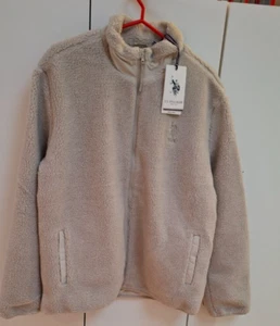 RRP£100 US Polo Assn Cream Teddy Fleece Jacket Size: XXL chest26inch - Picture 1 of 8