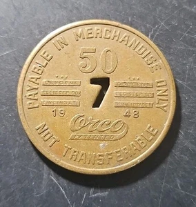 1948 Summerlee WV The New River Company. Scrip Token 50/7 (MT.#0031) - Bild 1 von 2
