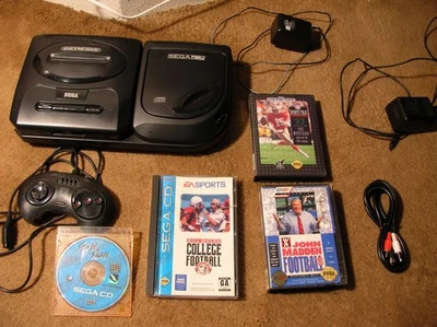 sega cd and genesis model 2 consoles with games - Image 1 of 4