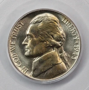1943-D Jefferson Nickel PCGS MS65FS - Picture 1 of 5