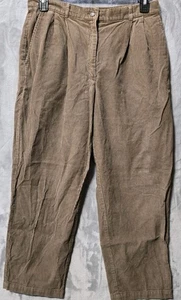 LL Bean Corduroy Pants Womens 14P Brown Slash Pockets Cowgirl Casual Preppy - Picture 1 of 8