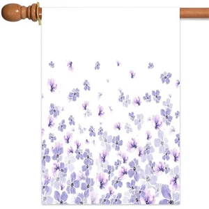 Fiori di ciliegio viola in piena fioritura bandiera da giardino patio striscione - Foto 1 di 6